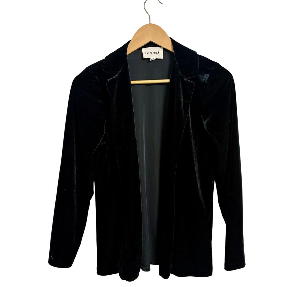 OLIVE + OAK Black Open Collared Blazer Jacket | S